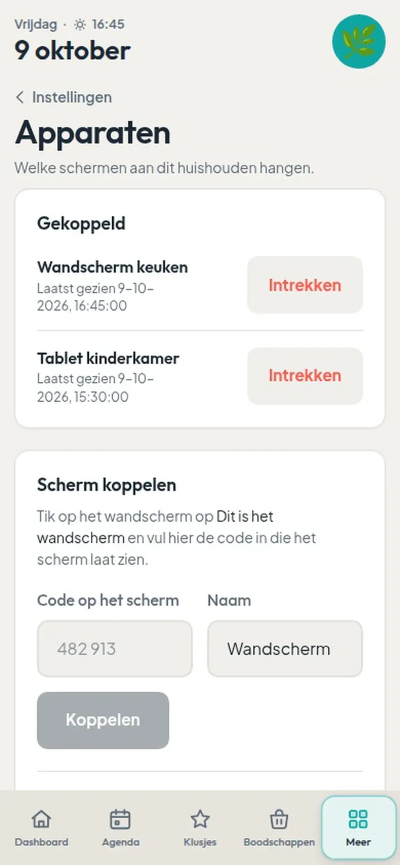 De code van het scherm intypen op de telefoon