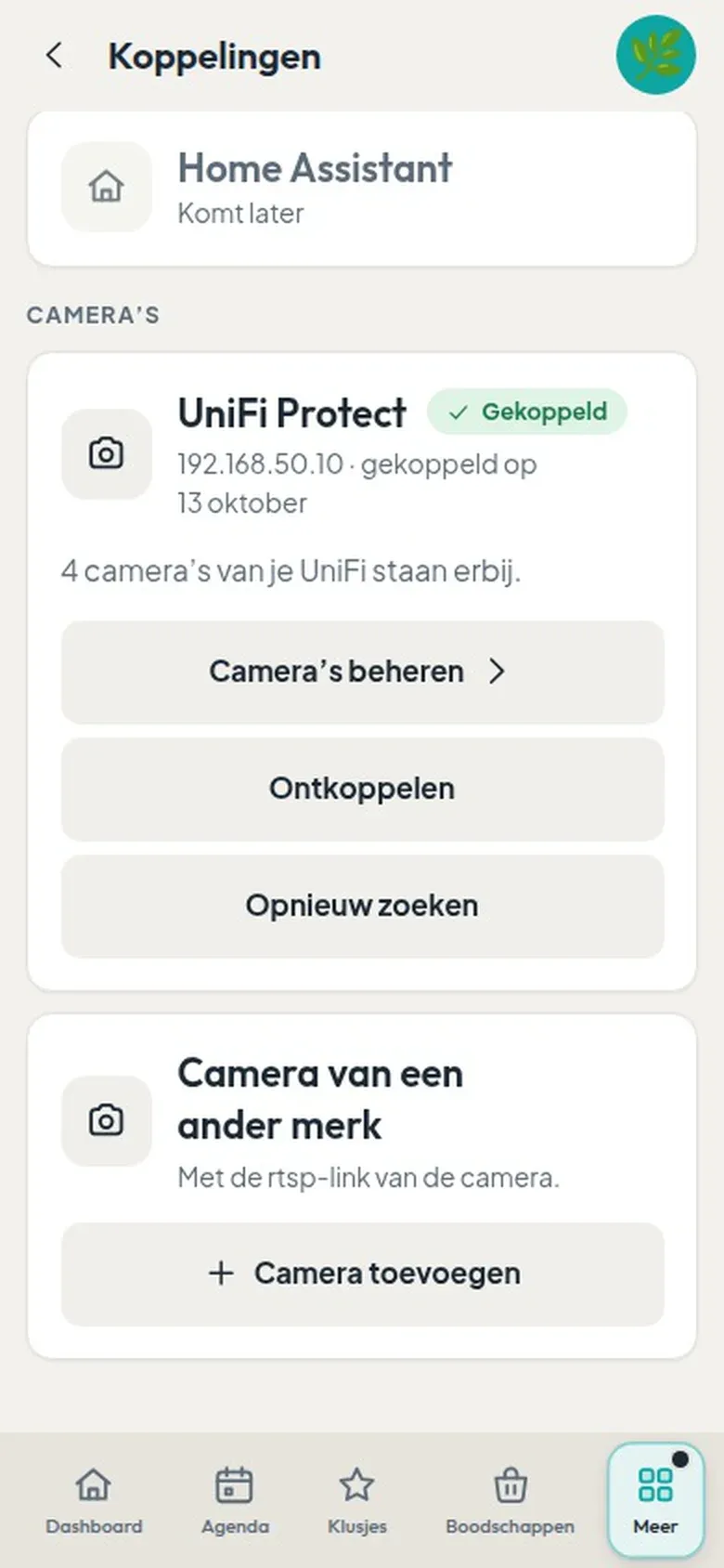 De camera's koppelen op de telefoon