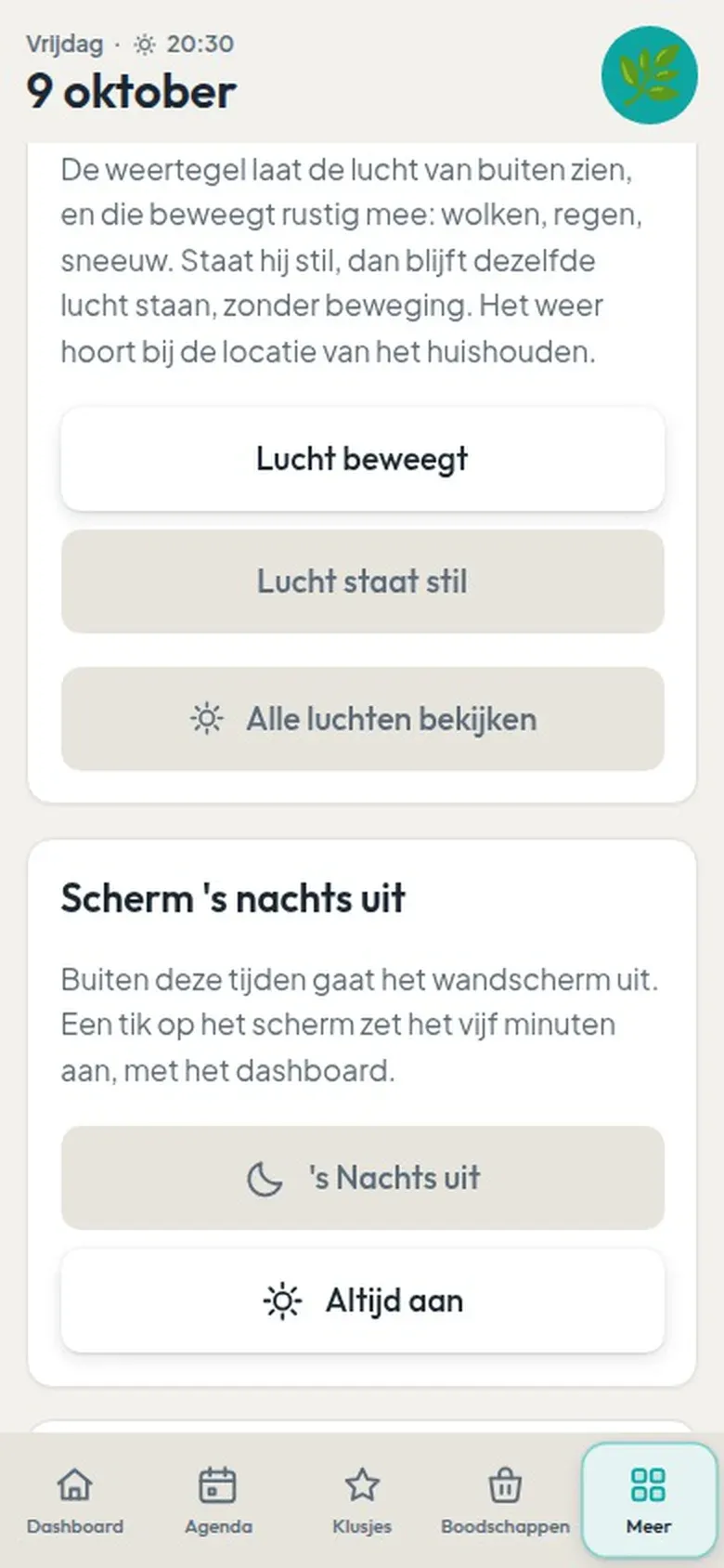 Het nachtrooster instellen op de telefoon