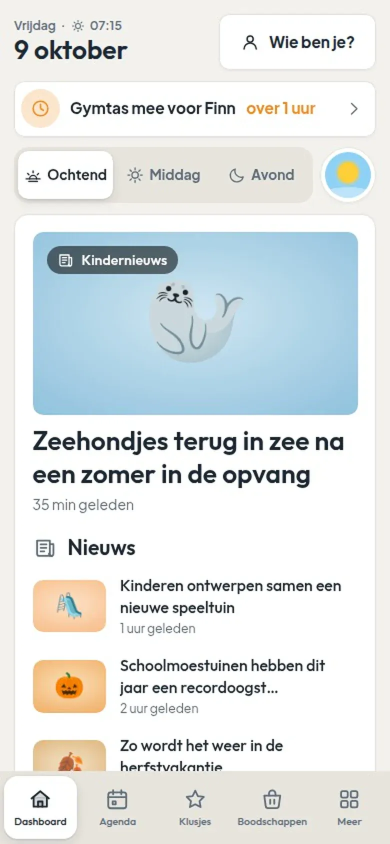 Het overzicht op de telefoon