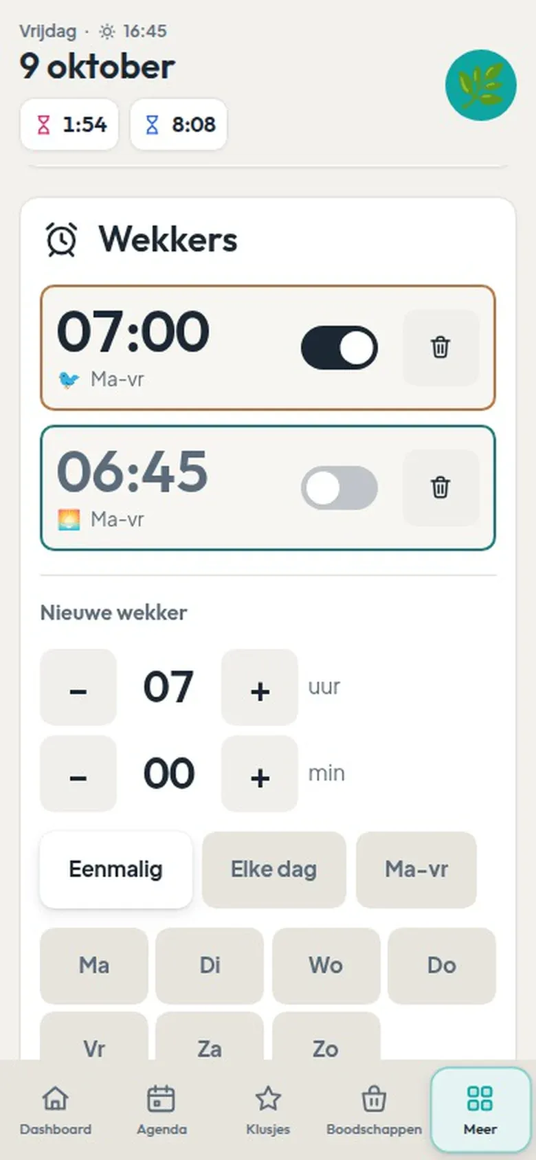 Een wekker zetten op de telefoon